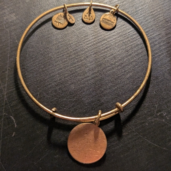 Alex and Ani Initial K Bangle Bracelet Gold Finish Expandable - Picture 5 of 6